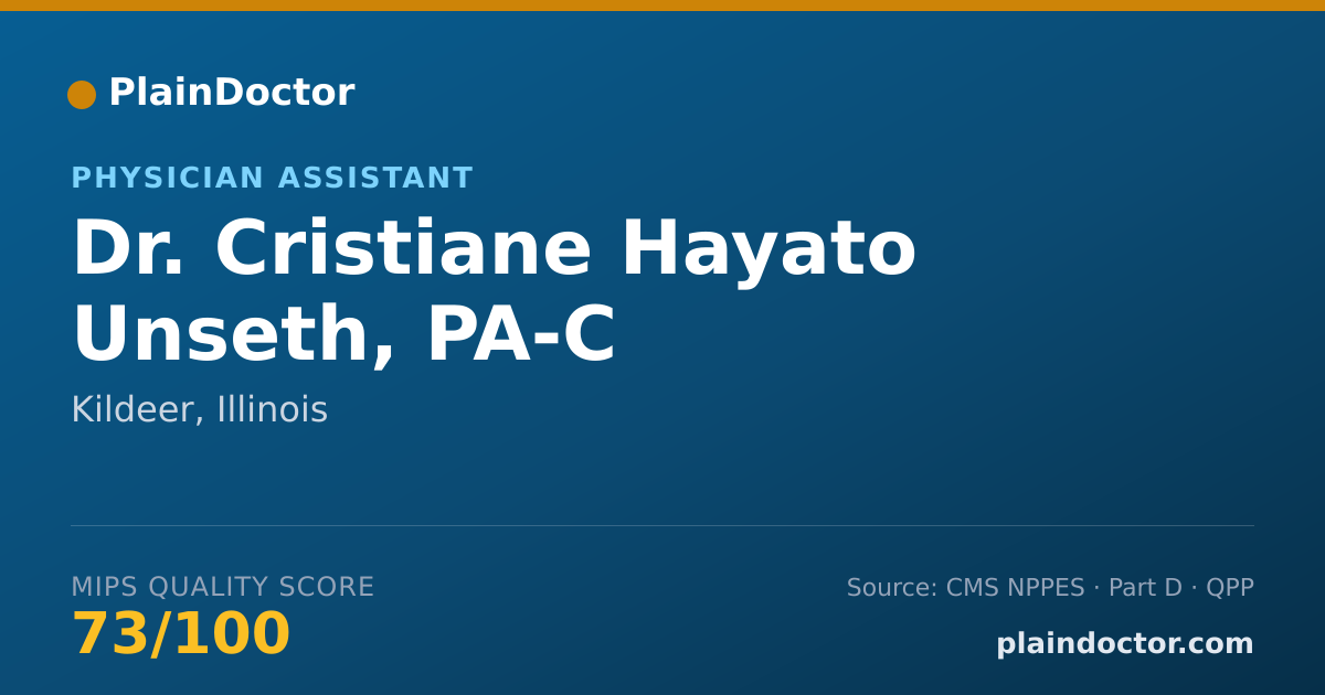 Shareable card for Cristiane Hayato Unseth, PA-C - Physician Assistant, Kildeer, IL