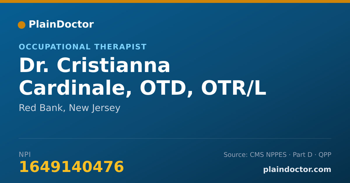 Shareable card for Cristianna Cardinale, OTD, OTR/L - Occupational Therapist, Red Bank, NJ
