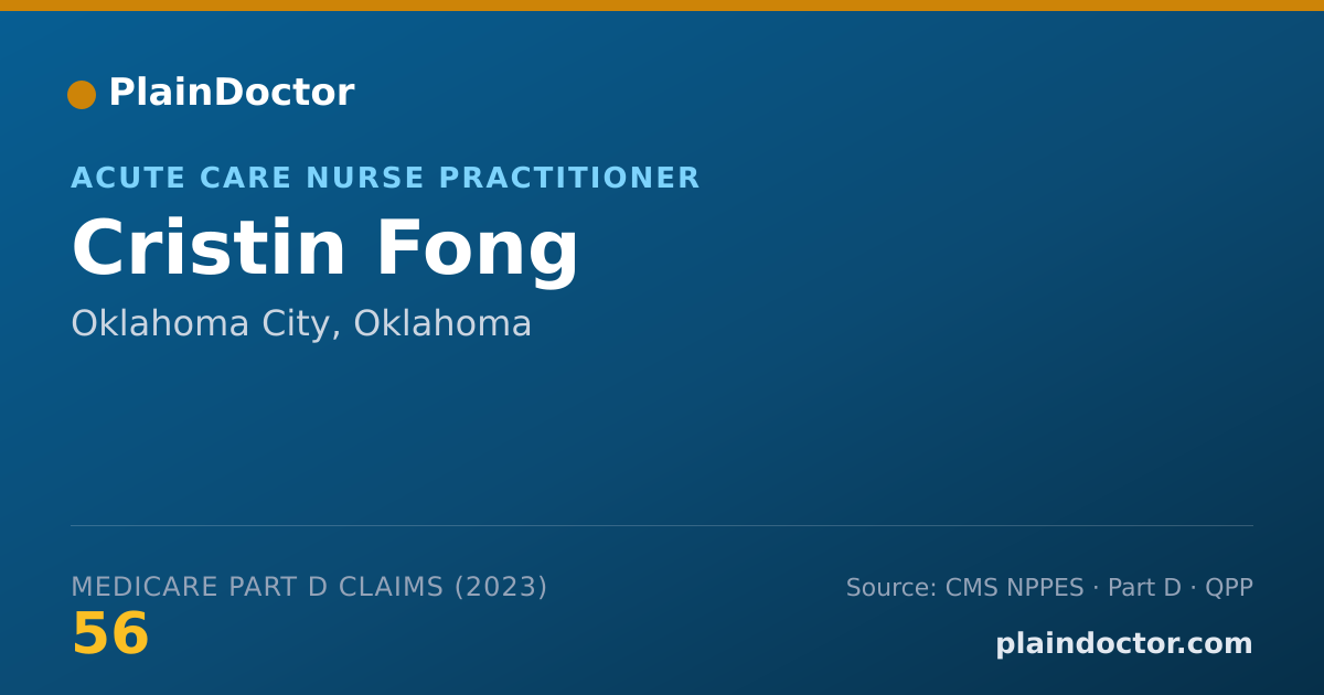 Shareable card for Cristin Fong - Acute Care Nurse Practitioner, Oklahoma City, OK