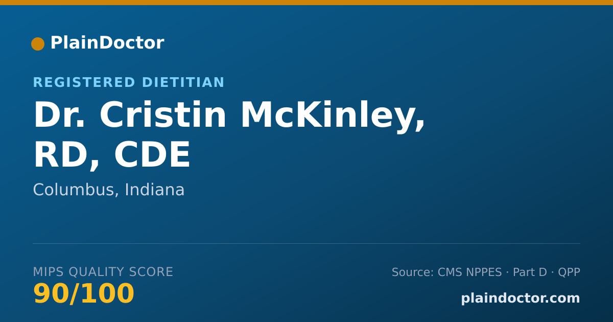 Shareable card for Cristin McKinley, RD, CDE - Registered Dietitian, Columbus, IN