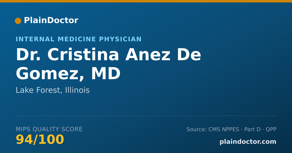 Shareable card for Cristina Anez De Gomez, MD - Internal Medicine Physician, Lake Forest, IL