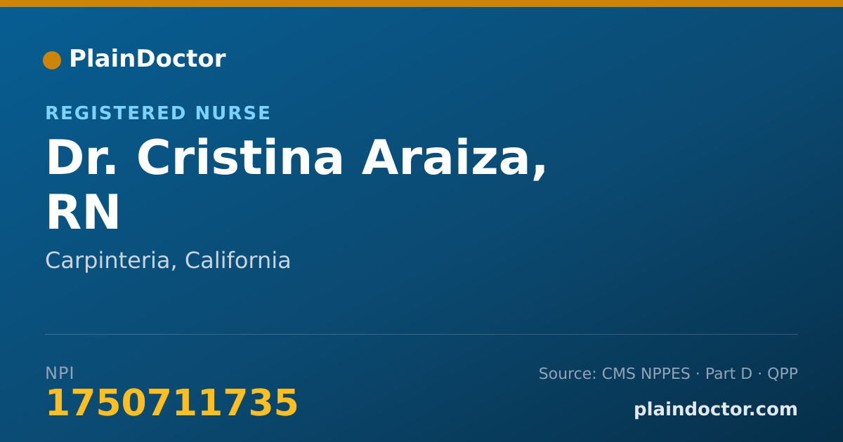 Shareable card for Cristina Araiza, RN - Registered Nurse, Carpinteria, CA