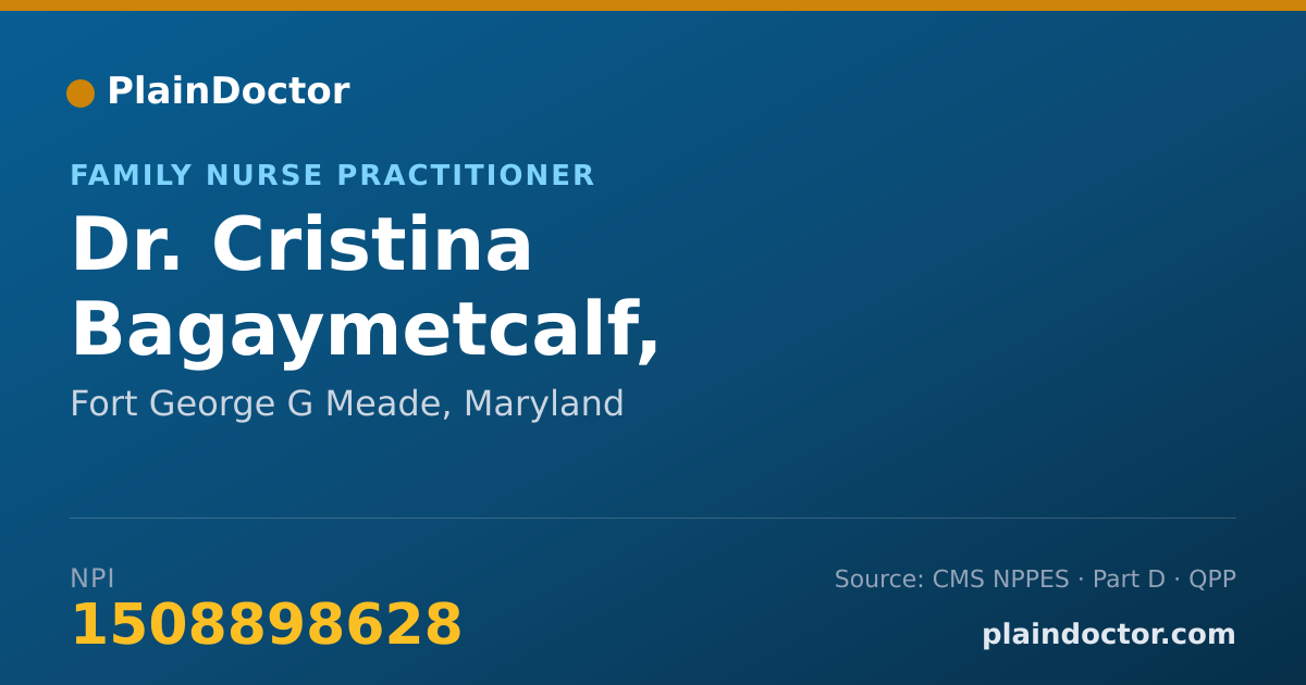 Shareable card for Cristina Bagaymetcalf, CRNP-FAMILY - Family Nurse Practitioner, Fort George G Meade, MD