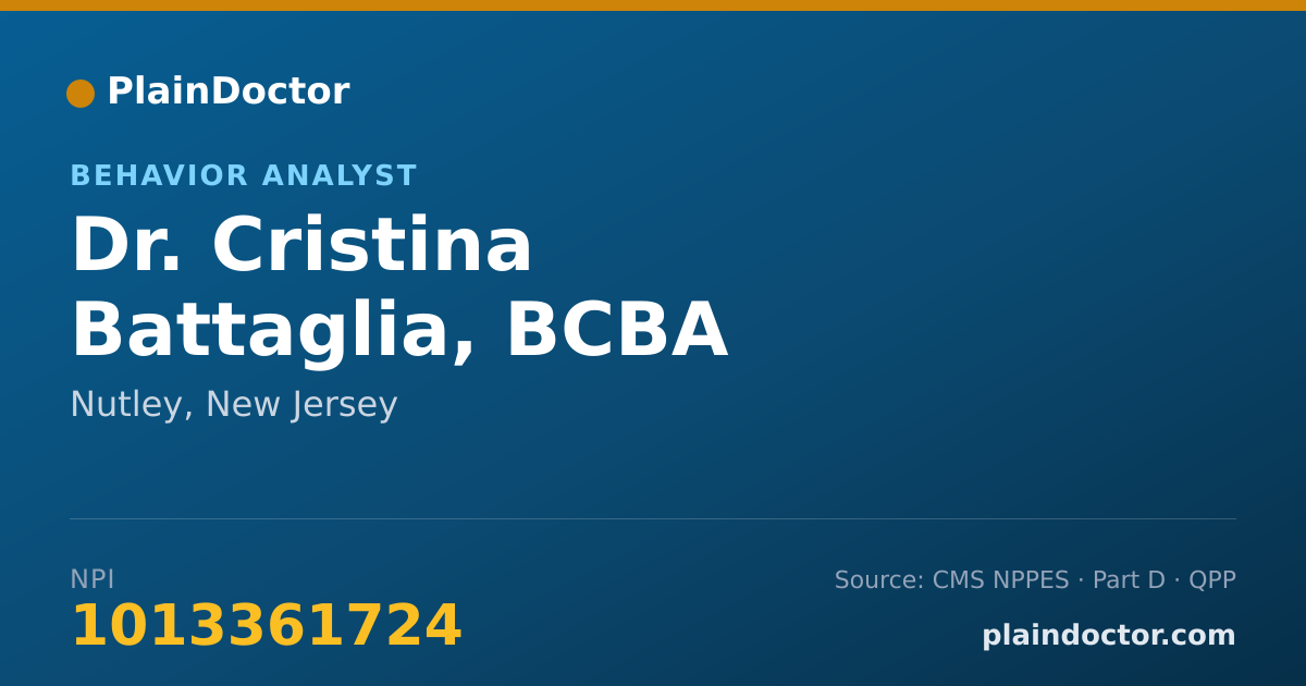 Shareable card for Cristina Battaglia, BCBA - Behavior Analyst, Nutley, NJ