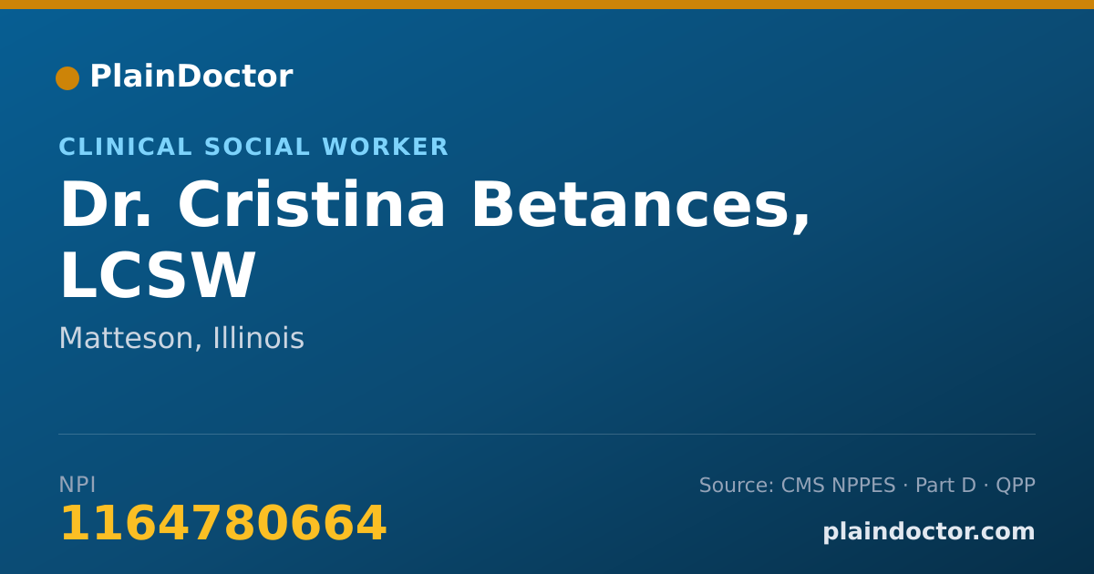 Shareable card for Cristina Betances, LCSW - Clinical Social Worker, Matteson, IL