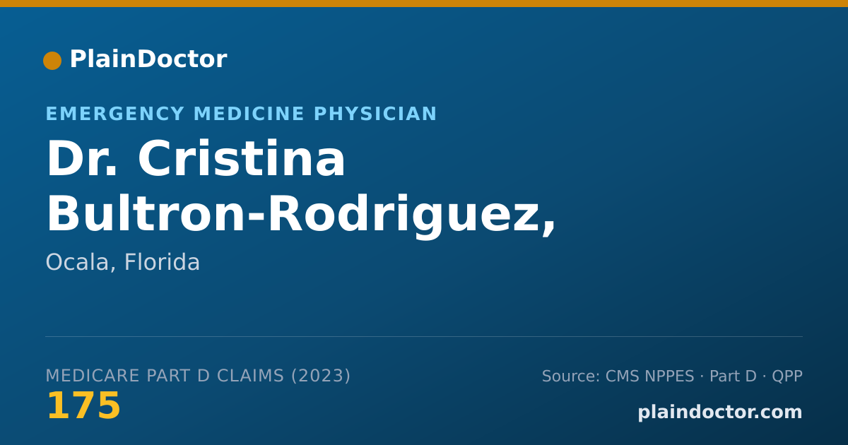 Shareable card for Cristina Bultron-Rodriguez, M.D. - Emergency Medicine Physician, Ocala, FL