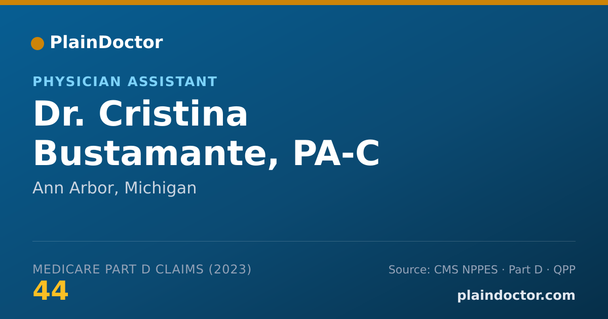 Shareable card for Cristina Bustamante, PA-C - Physician Assistant, Ann Arbor, MI