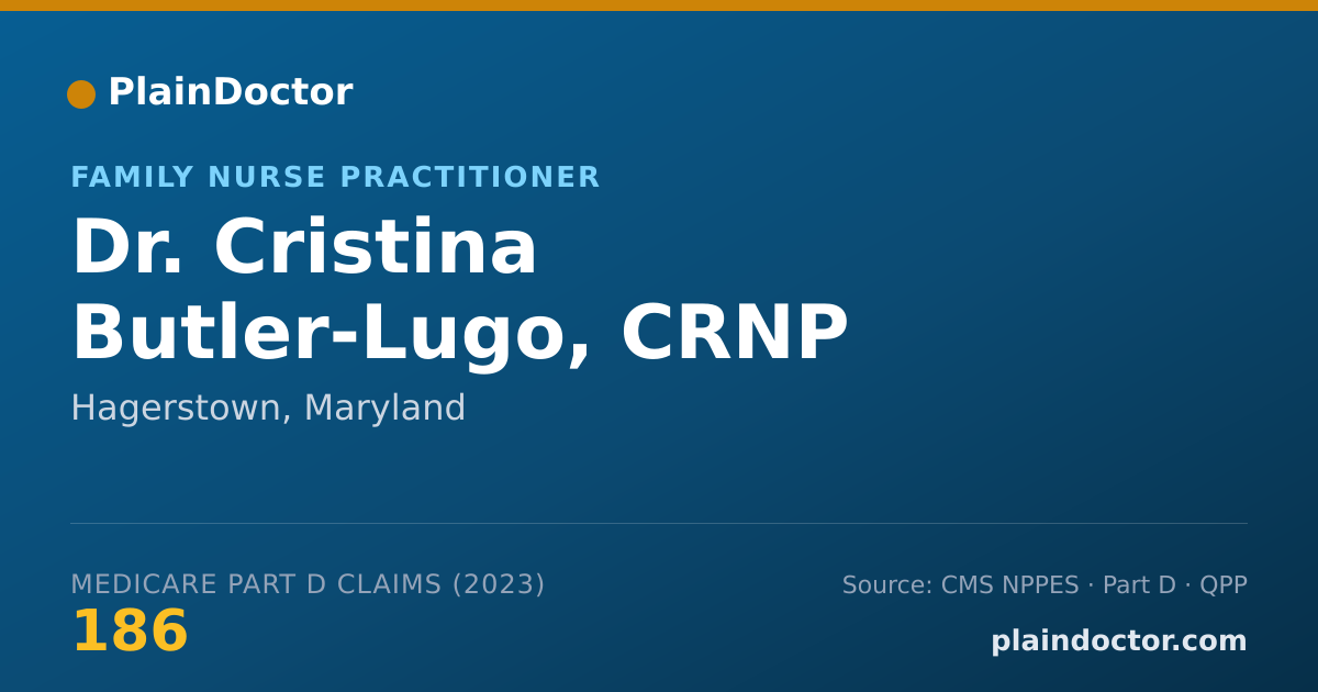 Shareable card for Cristina Butler-Lugo, CRNP - Family Nurse Practitioner, Hagerstown, MD