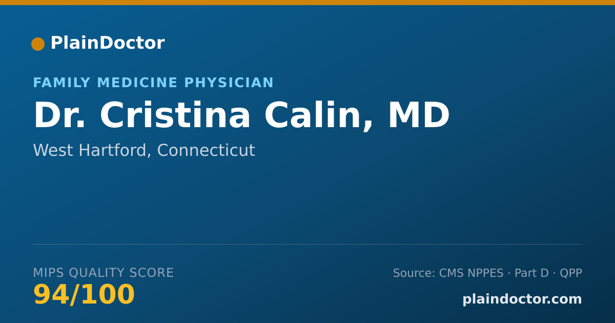 Shareable card for Cristina Calin, MD - Family Medicine Physician, West Hartford, CT