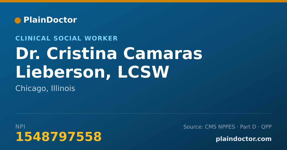 Shareable card for Cristina Camaras Lieberson, LCSW - Clinical Social Worker, Chicago, IL