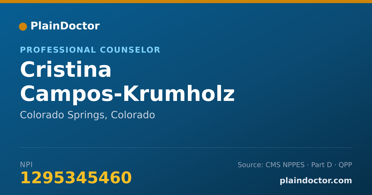 Shareable card for Cristina Campos-Krumholz - Professional Counselor, Colorado Springs, CO