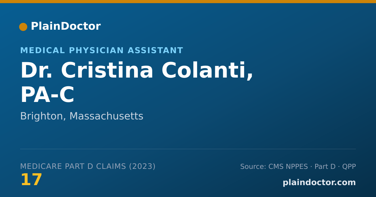 Shareable card for Cristina Colanti, PA-C - Medical Physician Assistant, Brighton, MA