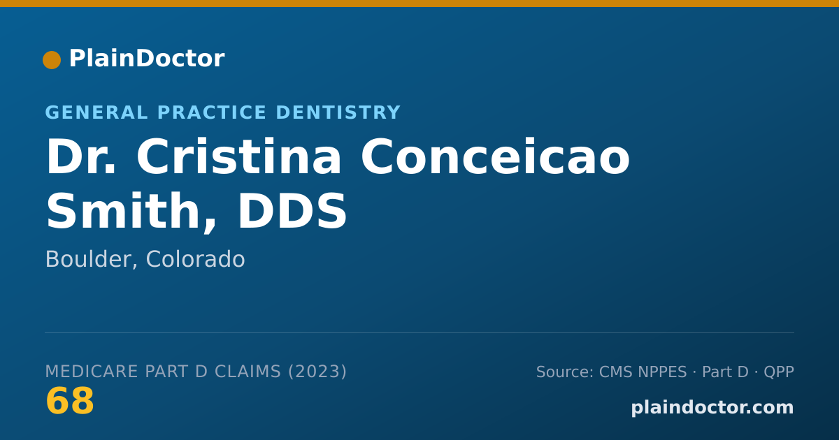 Shareable card for Cristina Conceicao Smith, DDS - General Practice Dentistry, Boulder, CO