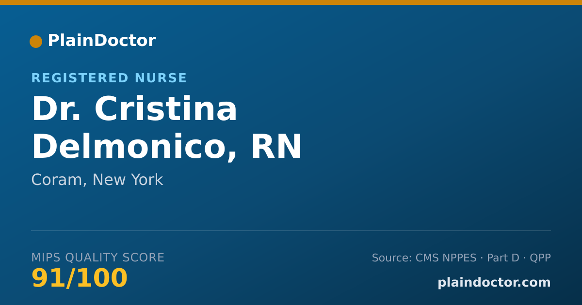 Shareable card for Cristina Delmonico, RN - Registered Nurse, Coram, NY