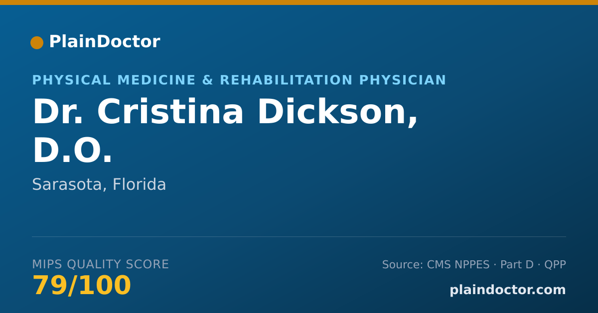 Shareable card for Cristina Dickson, D.O. - Physical Medicine & Rehabilitation Physician, Sarasota, FL