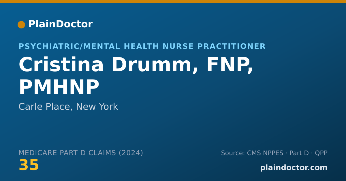 Shareable card for Cristina Drumm, FNP, PMHNP - Psychiatric/Mental Health Nurse Practitioner, Carle Place, NY