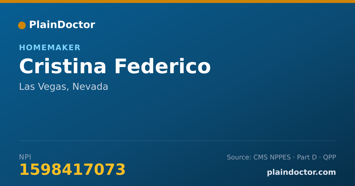 Shareable card for Cristina Federico - Homemaker, Las Vegas, NV