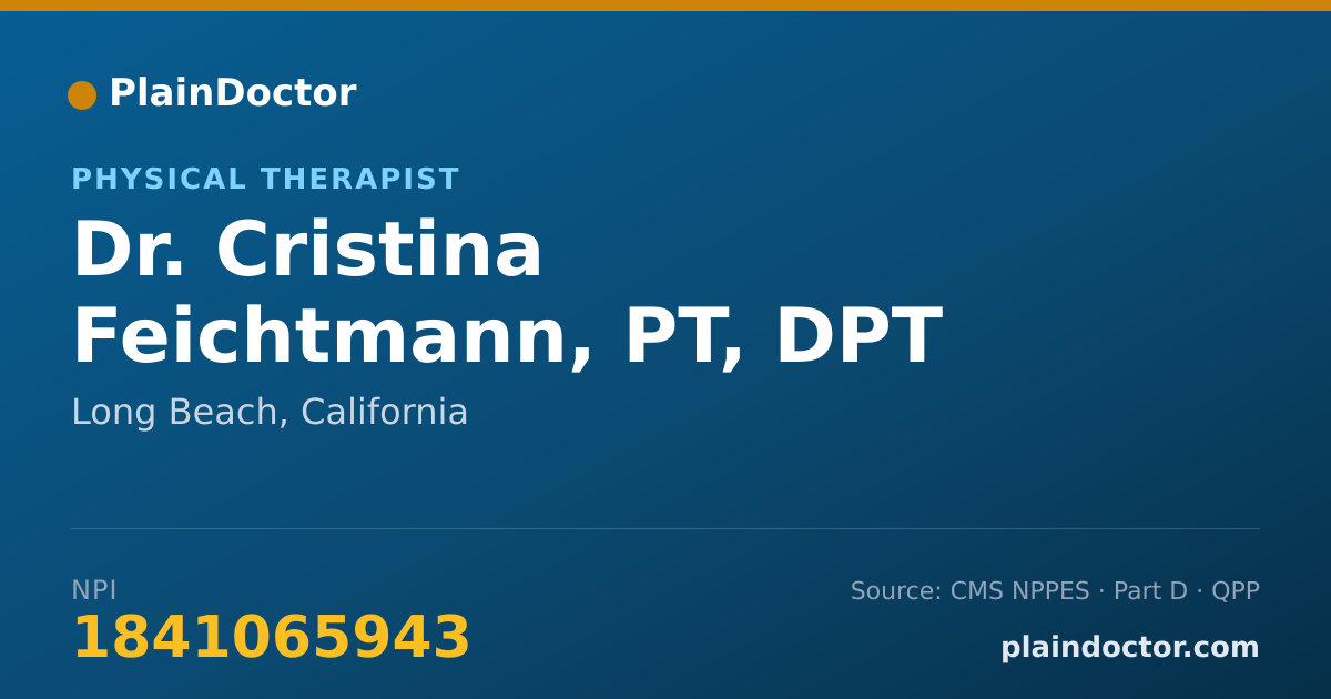 Shareable card for Cristina Feichtmann, PT, DPT - Physical Therapist, Long Beach, CA