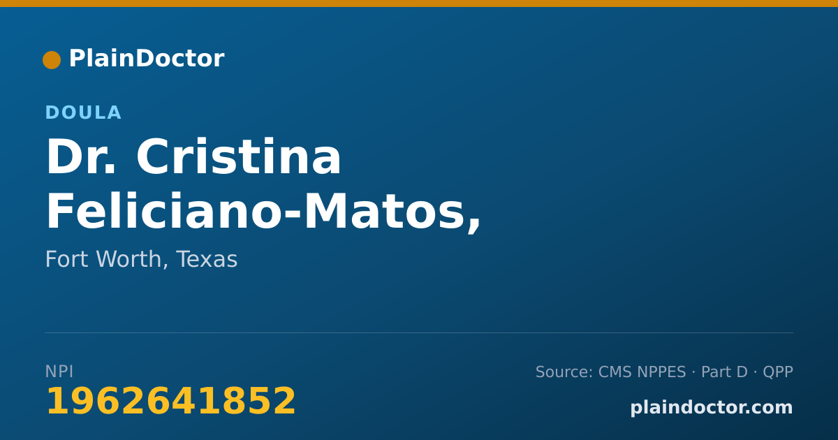 Shareable card for Cristina Feliciano-Matos, PSY.D. - Doula, Fort Worth, TX