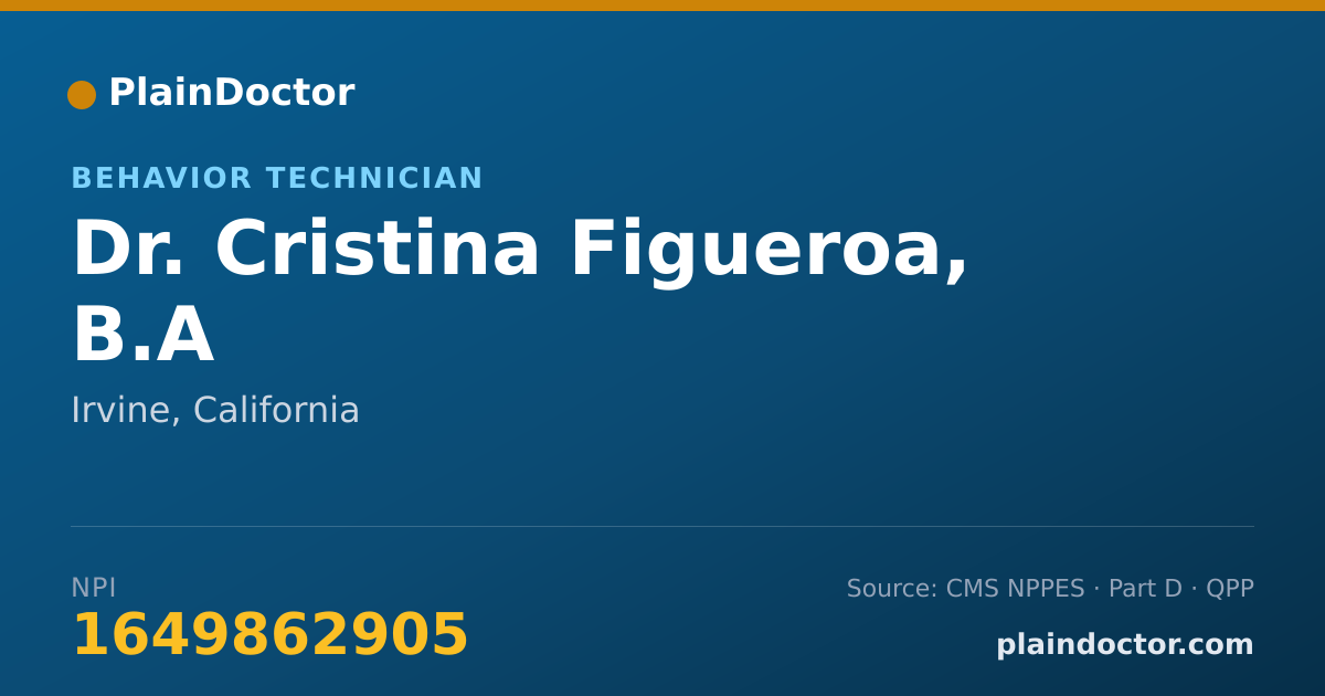 Shareable card for Cristina Figueroa, B.A - Behavior Technician, Irvine, CA