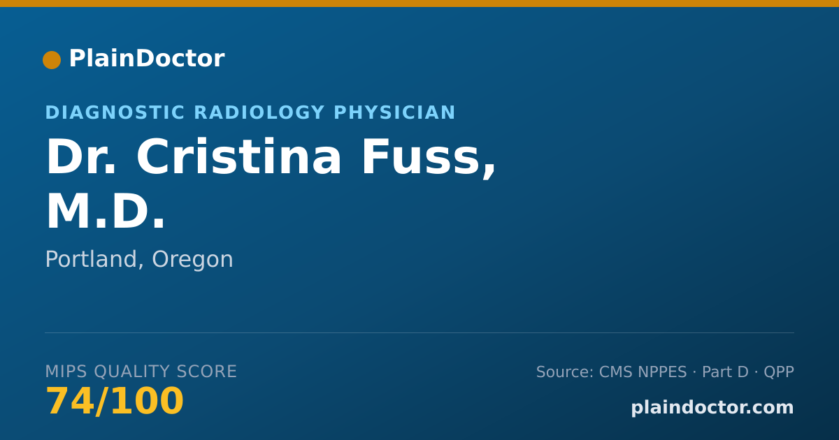 Shareable card for Cristina Fuss, M.D. - Diagnostic Radiology Physician, Portland, OR