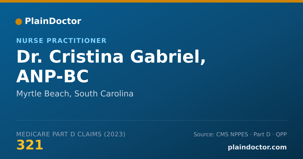 Shareable card for Cristina Gabriel, ANP-BC - Nurse Practitioner, Myrtle Beach, SC