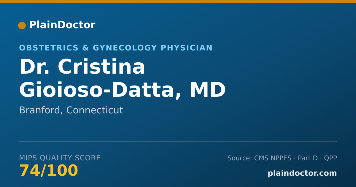 Shareable card for Cristina Gioioso-Datta, MD - Obstetrics & Gynecology Physician, Branford, CT