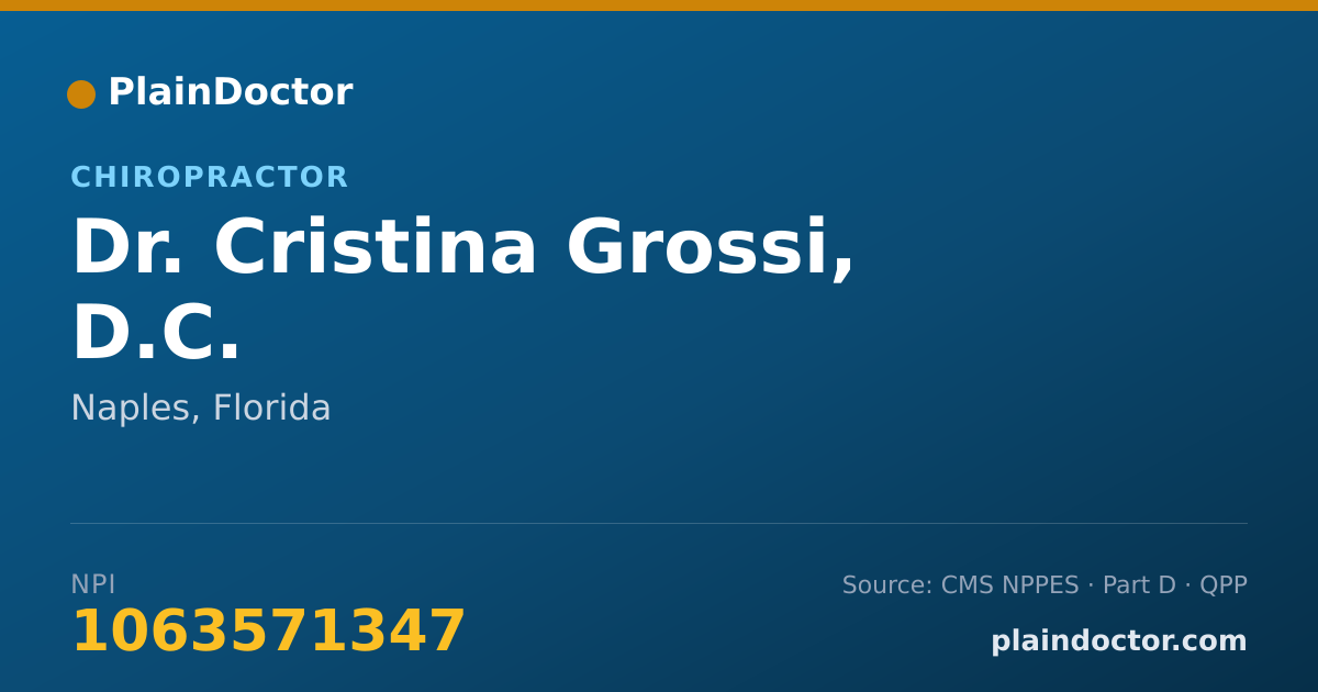 Shareable card for Cristina Grossi, D.C. - Chiropractor, Naples, FL