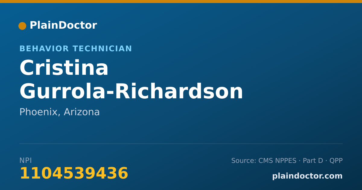 Shareable card for Cristina Gurrola-Richardson - Behavior Technician, Phoenix, AZ