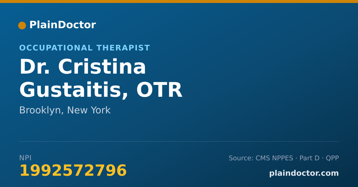 Shareable card for Cristina Gustaitis, OTR - Occupational Therapist, Brooklyn, NY