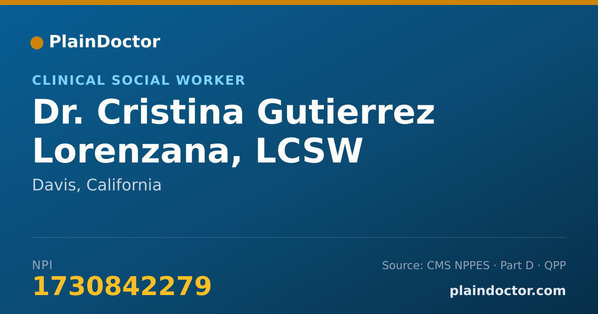 Shareable card for Cristina Gutierrez Lorenzana, LCSW - Clinical Social Worker, Davis, CA