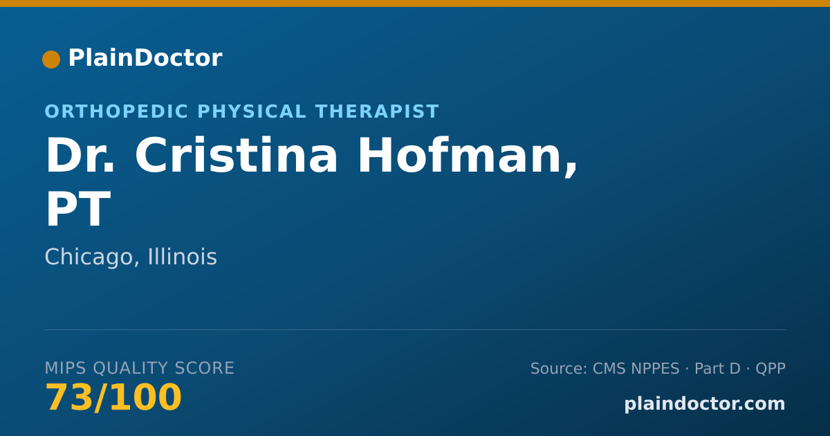 Shareable card for Cristina Hofman, PT - Orthopedic Physical Therapist, Chicago, IL