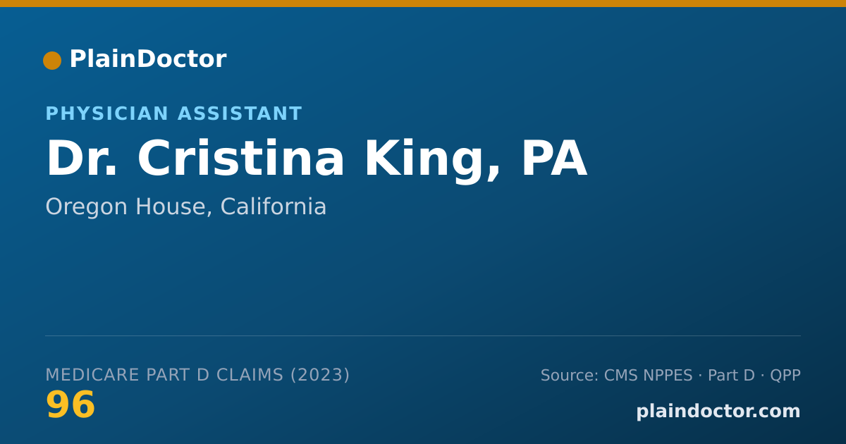 Shareable card for Cristina King, PA - Physician Assistant, Oregon House, CA