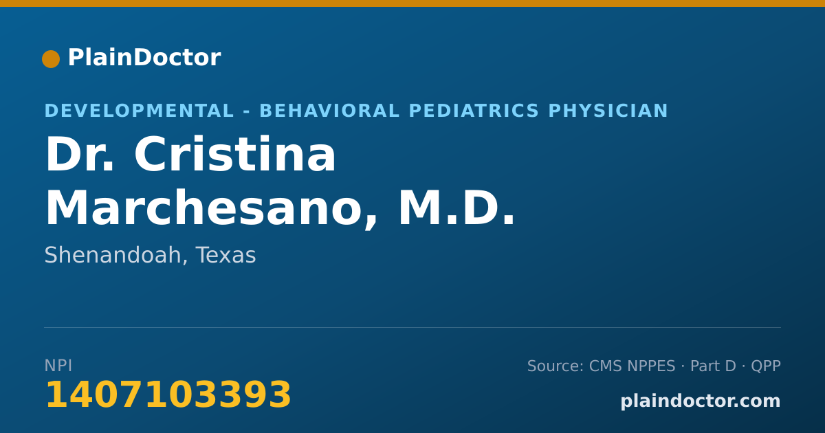 Shareable card for Cristina Marchesano, M.D. - Developmental - Behavioral Pediatrics Physician, Shenandoah, TX