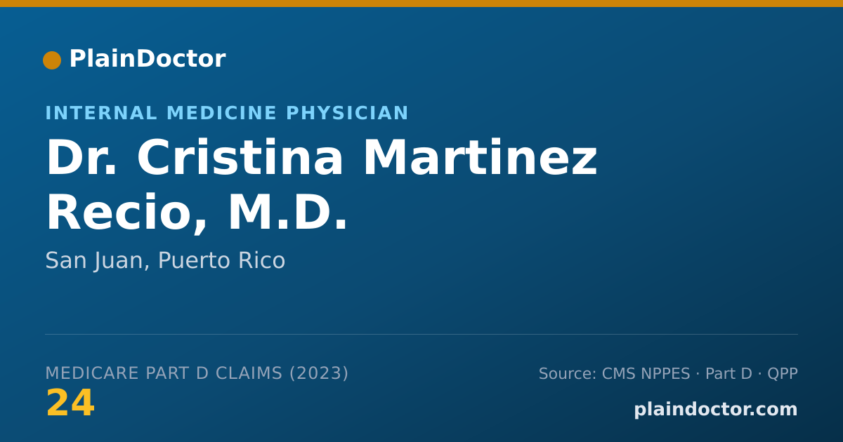 Shareable card for Cristina Martinez Recio, M.D. - Internal Medicine Physician, San Juan, PR