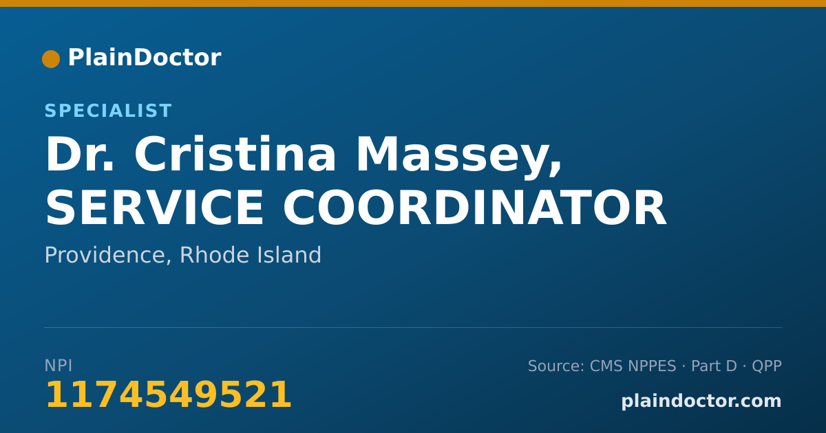 Shareable card for Cristina Massey, SERVICE COORDINATOR - Specialist, Providence, RI