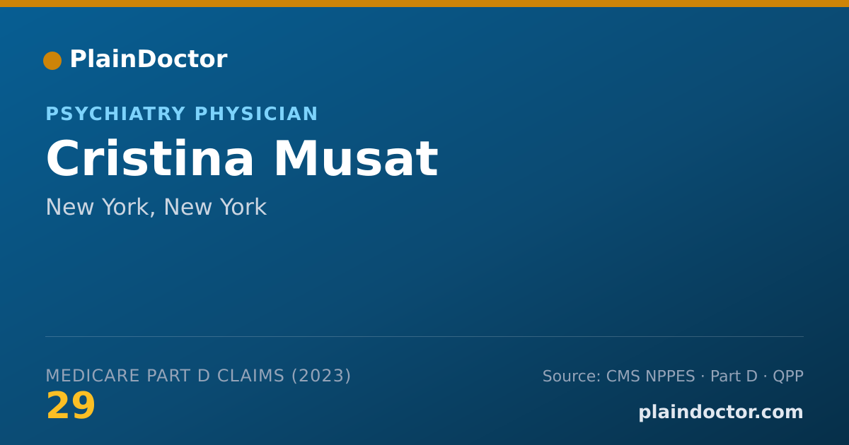 Shareable card for Cristina Musat - Psychiatry Physician, New York, NY