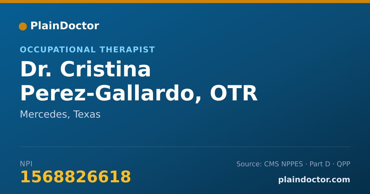 Shareable card for Cristina Perez-Gallardo, OTR - Occupational Therapist, Mercedes, TX