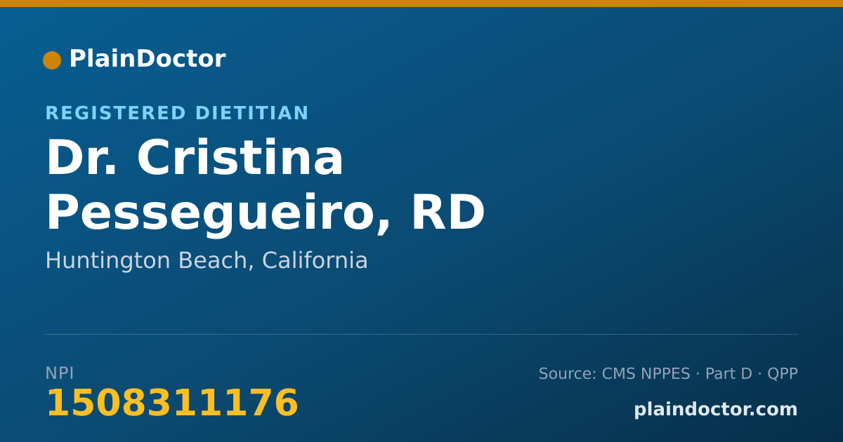 Shareable card for Cristina Pessegueiro, RD - Registered Dietitian, Huntington Beach, CA