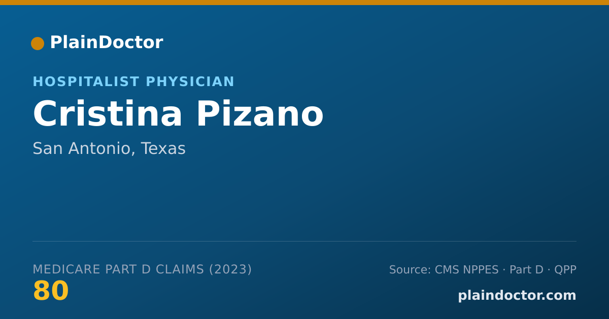 Shareable card for Cristina Pizano - Hospitalist Physician, San Antonio, TX