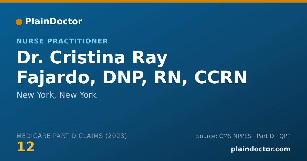 Shareable card for Cristina Ray Fajardo, DNP, RN, CCRN - Nurse Practitioner, New York, NY