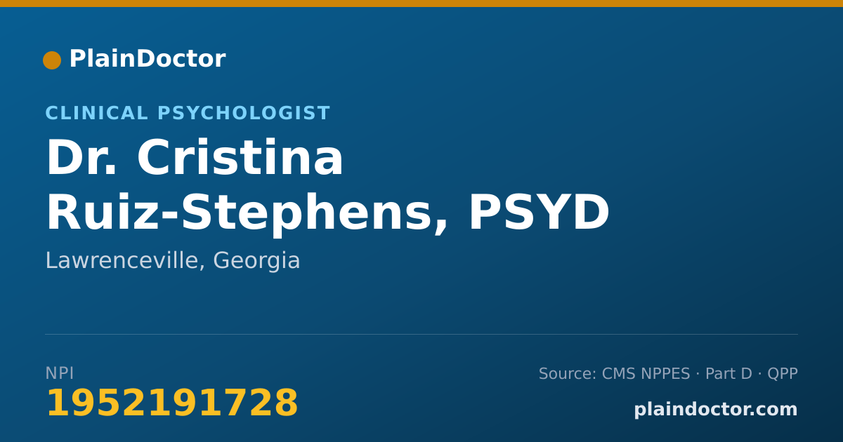 Shareable card for Cristina Ruiz-Stephens, PSYD - Clinical Psychologist, Lawrenceville, GA