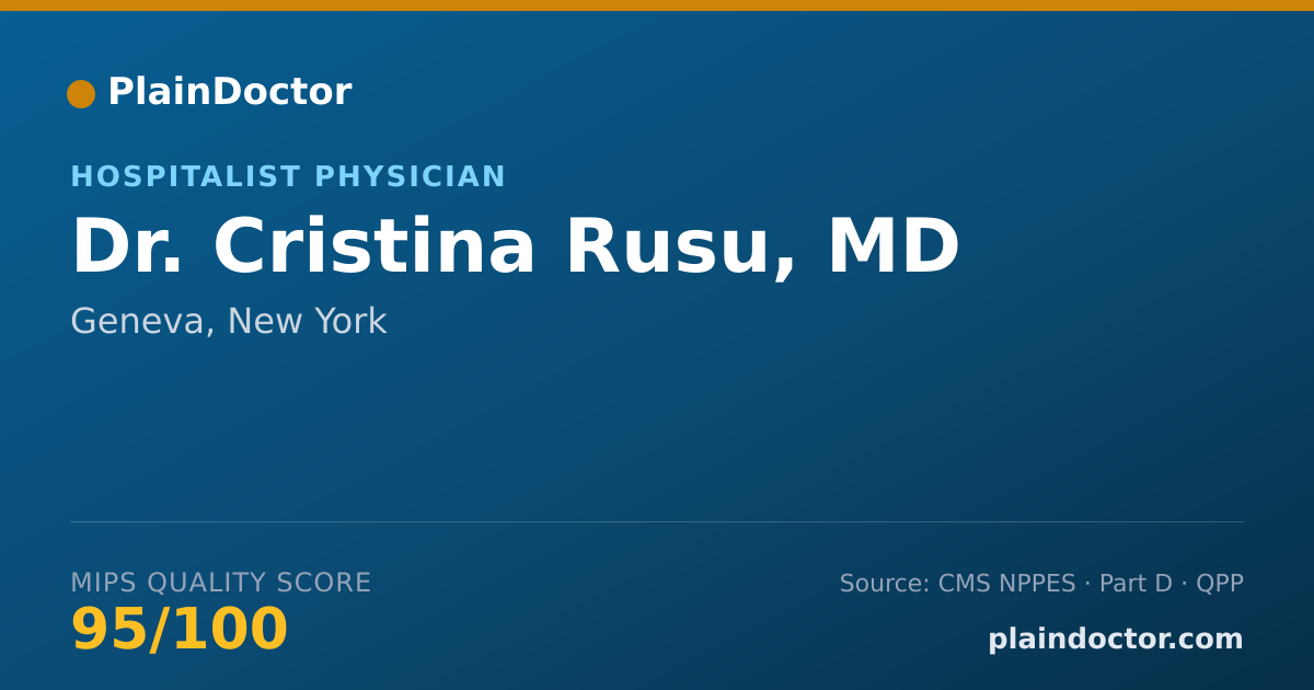Shareable card for Cristina Rusu, MD - Hospitalist Physician, Geneva, NY
