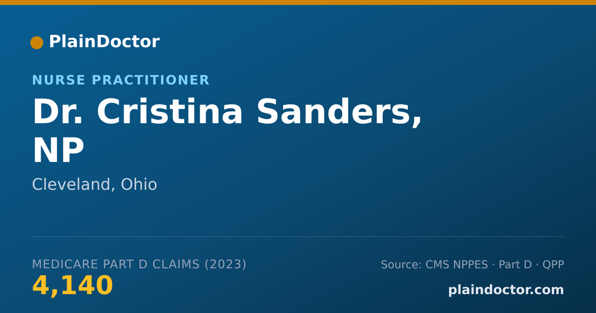 Shareable card for Cristina Sanders, NP - Nurse Practitioner, Cleveland, OH