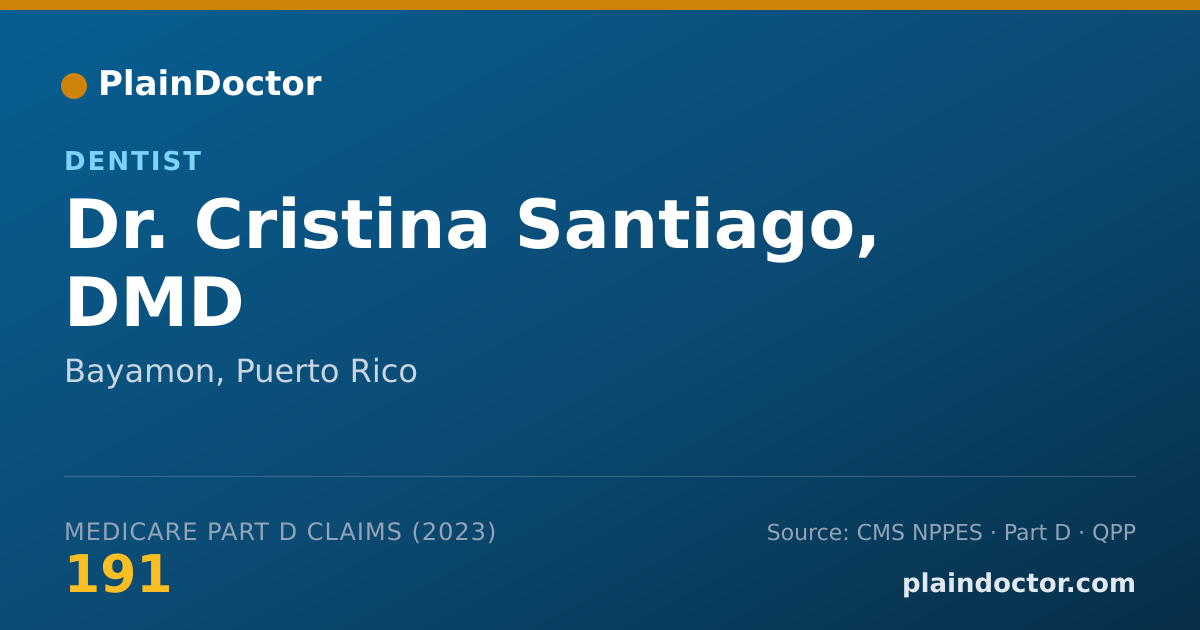 Shareable card for Cristina Santiago, DMD - Dentist, Bayamon, PR