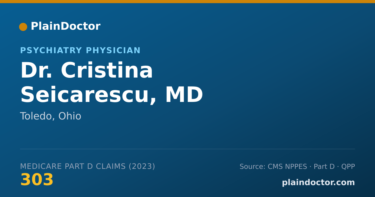 Shareable card for Cristina Seicarescu, MD - Psychiatry Physician, Toledo, OH
