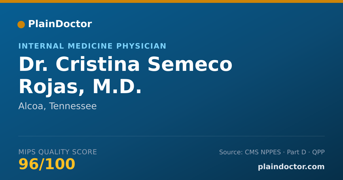 Shareable card for Cristina Semeco Rojas, M.D. - Internal Medicine Physician, Alcoa, TN