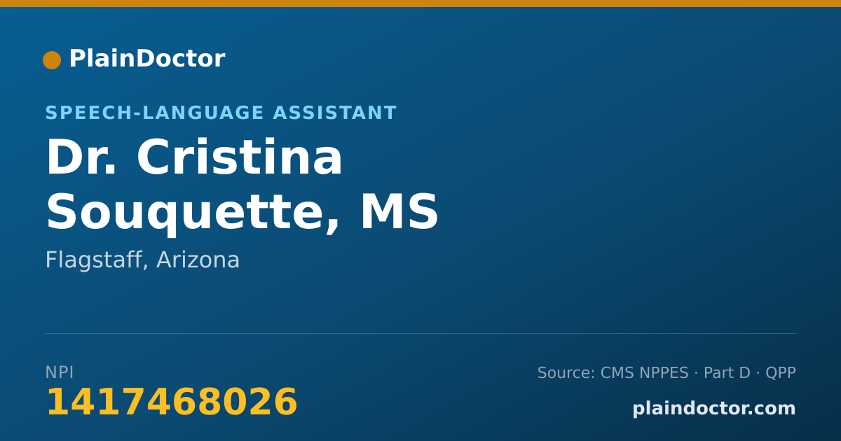 Shareable card for Cristina Souquette, MS - Speech-Language Assistant, Flagstaff, AZ