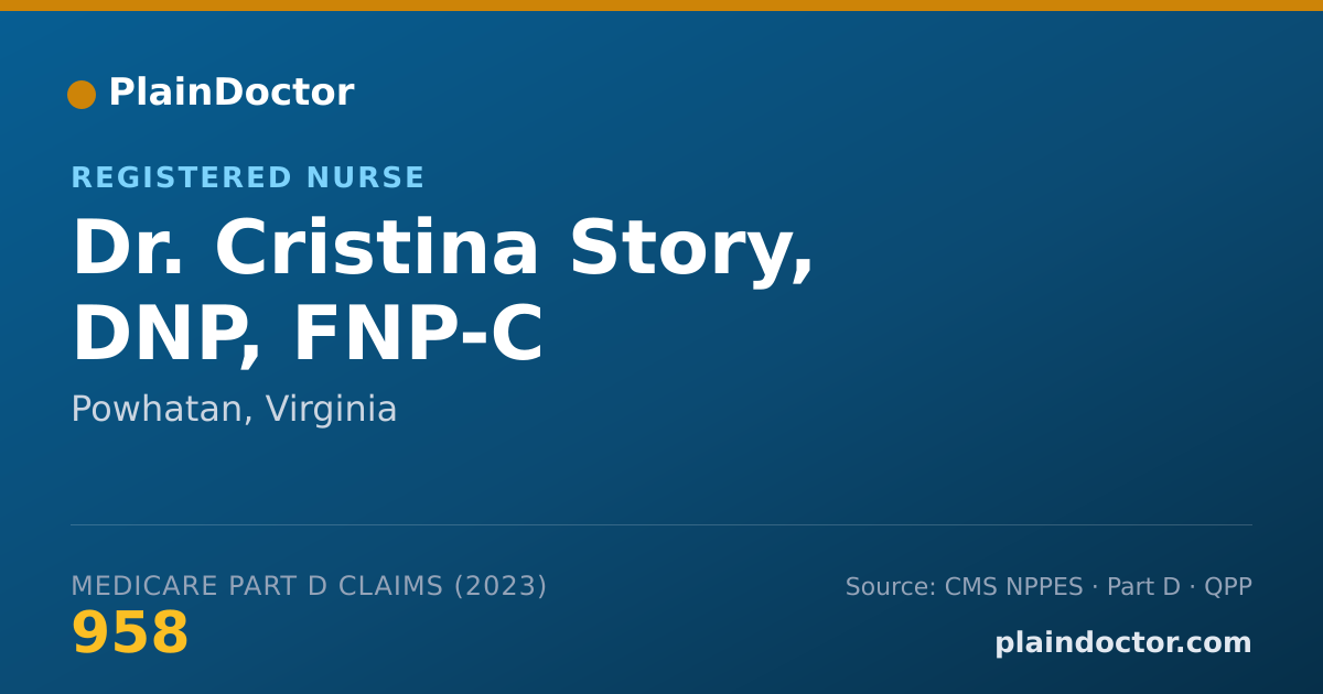 Shareable card for Cristina Story, DNP, FNP-C - Registered Nurse, Powhatan, VA