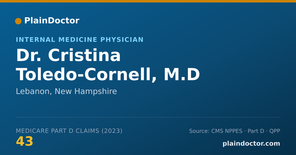 Shareable card for Cristina Toledo-Cornell, M.D - Internal Medicine Physician, Lebanon, NH